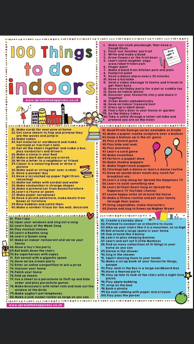 Indoor activity ideas
