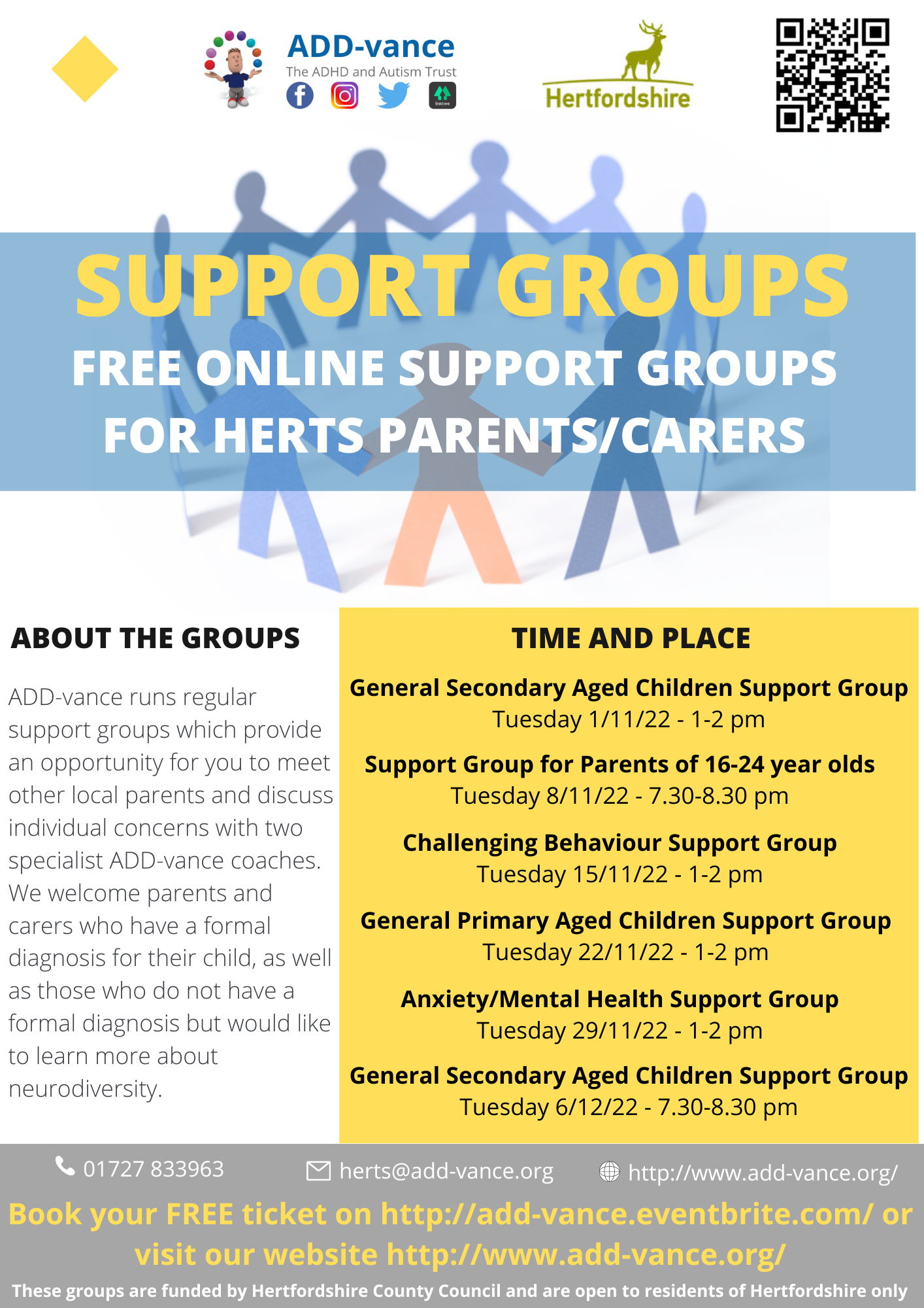 Support Groups poster Autumn 2022