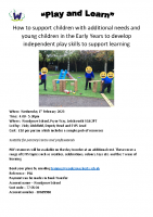 Play and Learn flyer Spring 2023