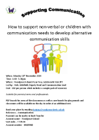 Supporting Communication, Mon 18th November 2024, 4 – 5.30pm